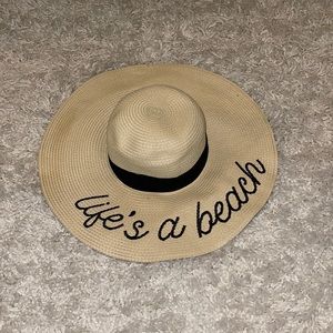Women’s “Life’s a Beach” straw beach hat (size:O/S)